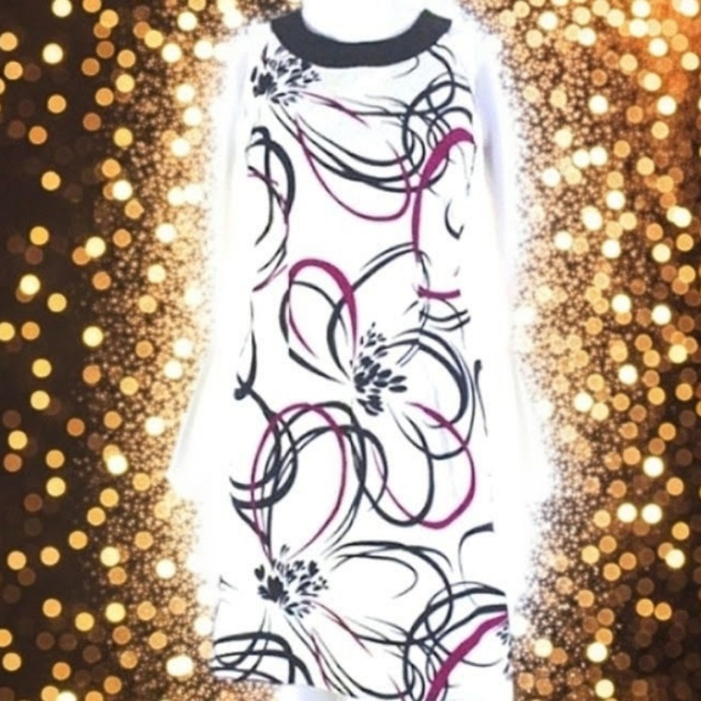 Petites Graphic Print A-Line Dress, 0P
